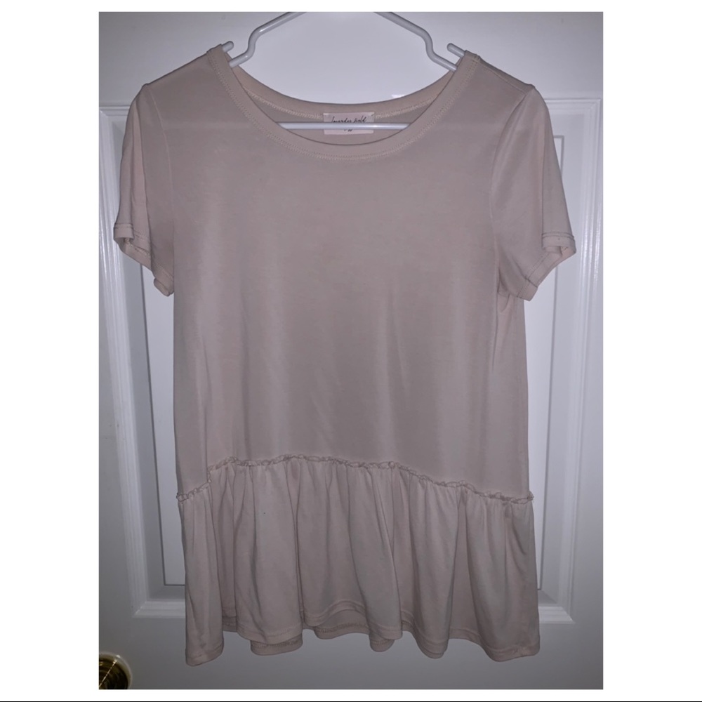 Boutique cream shirt with ruffle